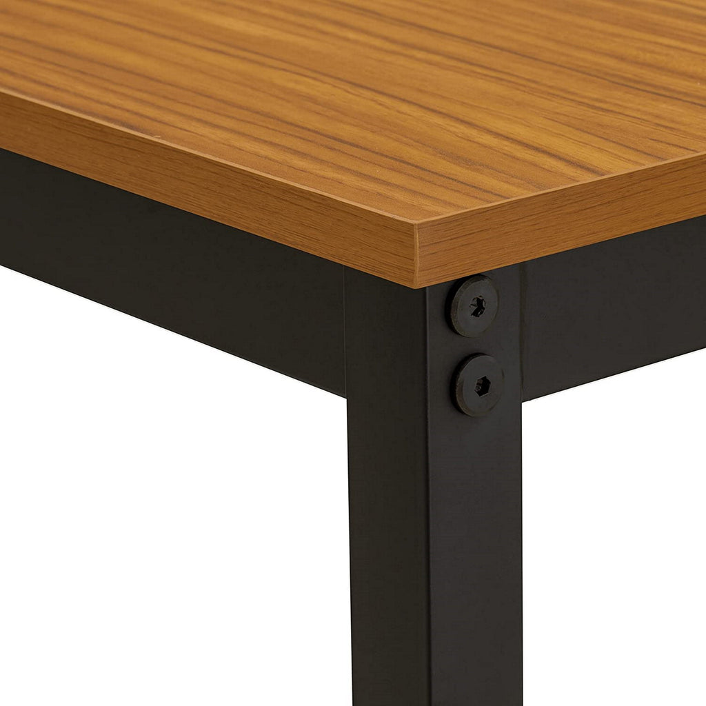 Juego de comedor de 3 piezas con estructura de metal PADSB01 de East West Furniture para espacios pequeños. Contiene una mesa rectangular y 2 bancos.