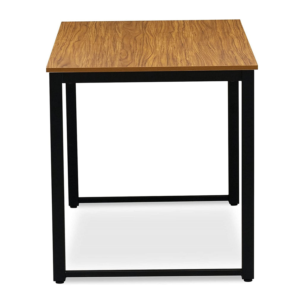 Juego de comedor de 3 piezas con estructura de metal PADSB01 de East West Furniture para espacios pequeños. Contiene una mesa rectangular y 2 bancos.