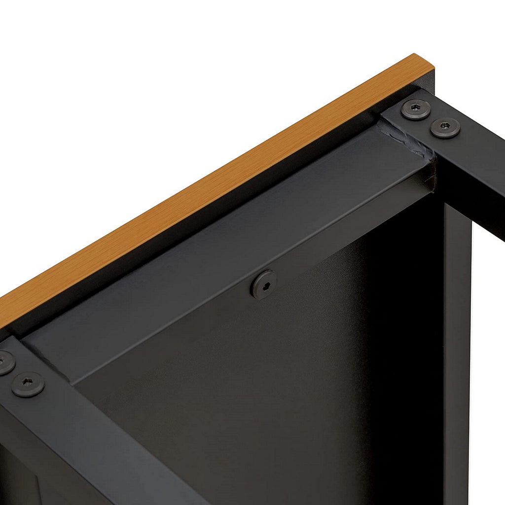 Juego de comedor de 3 piezas con estructura de metal PADSB01 de East West Furniture para espacios pequeños. Contiene una mesa rectangular y 2 bancos.