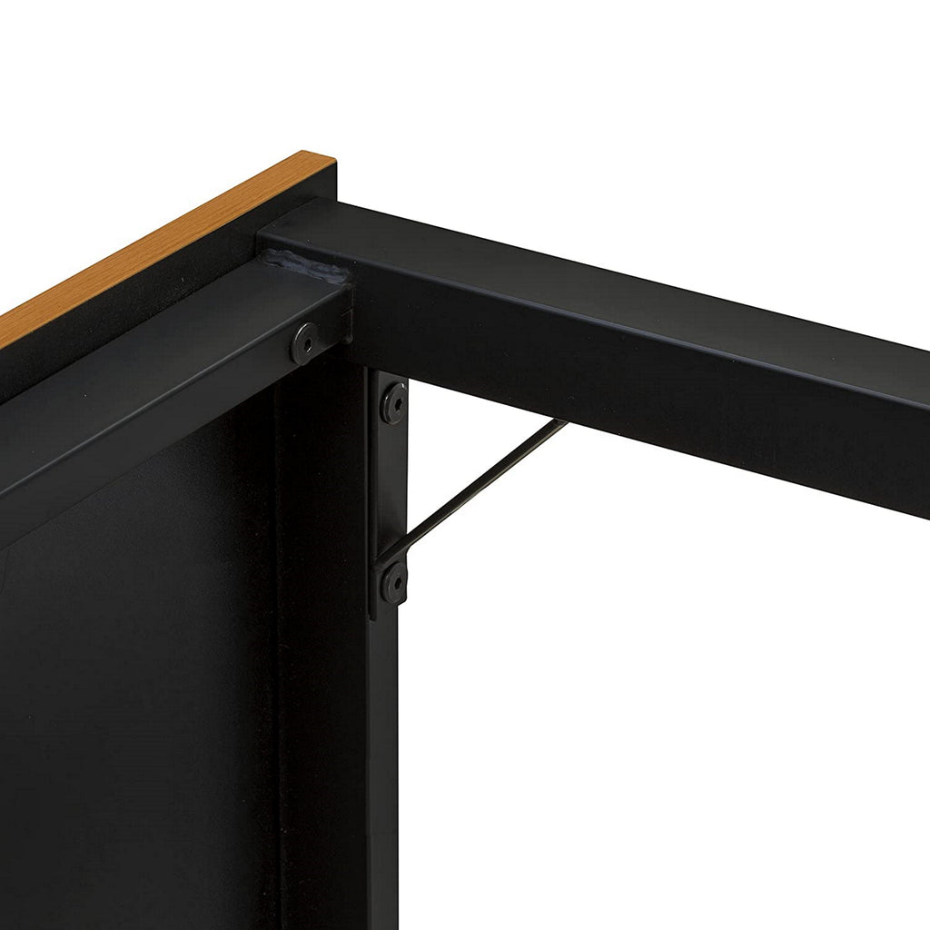 Juego de comedor de 3 piezas con estructura de metal PADSB01 de East West Furniture para espacios pequeños. Contiene una mesa rectangular y 2 bancos.