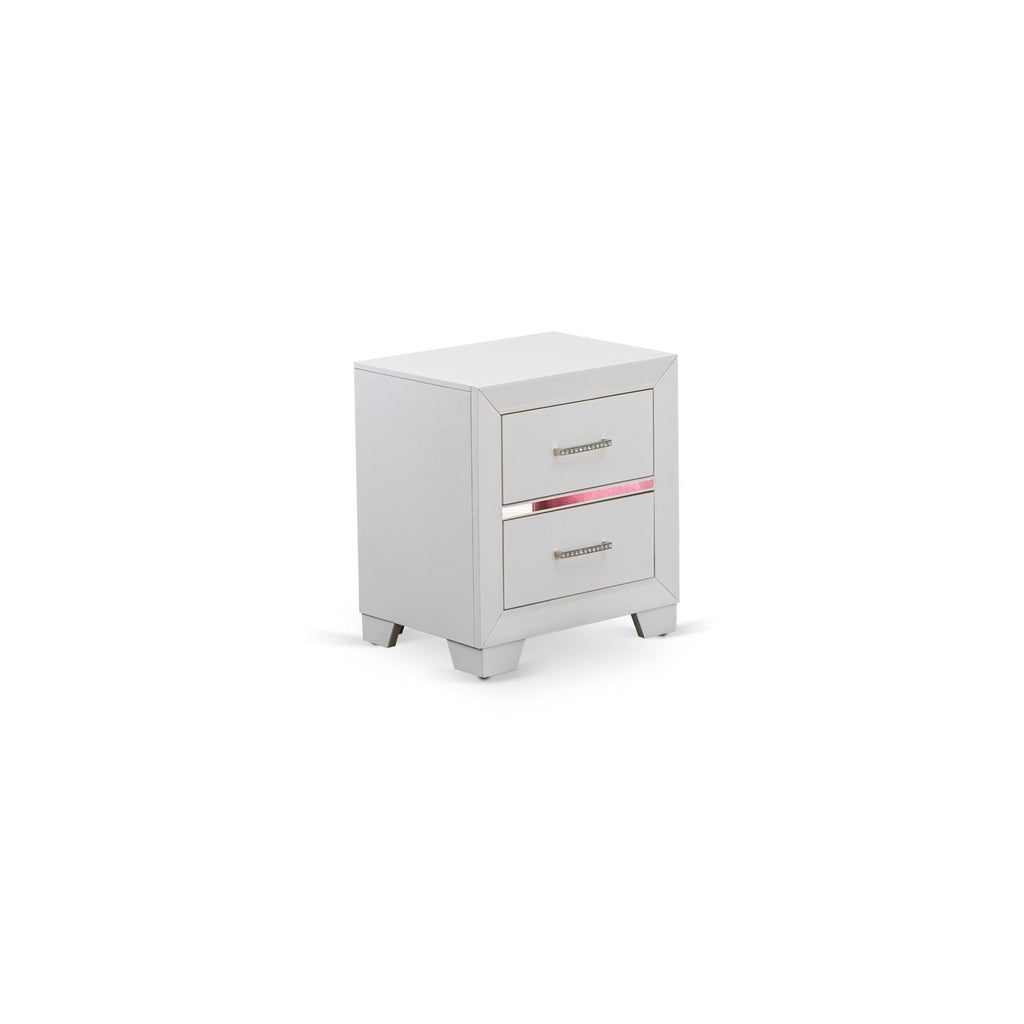 East West Furniture PA05-Q2NDM0 Pandora 5-Piece Queen Bedroom Set with a Bed Frame 2 Nightstand Modern