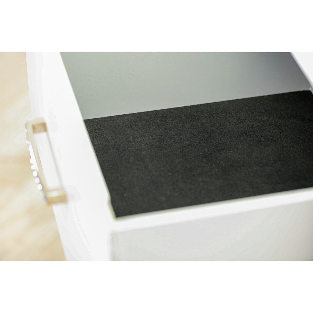 Juego de dormitorio Pandora de 3 piezas East West Furniture PA05-Q2N000 con cama tamaño queen y 2 mesitas de noche modernas de madera, acabado blanco