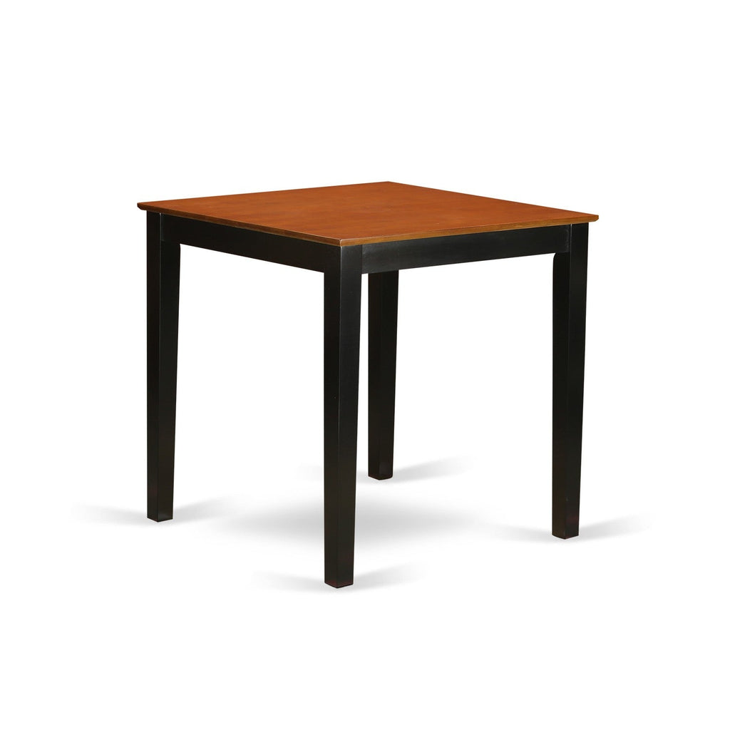 East West Furniture PBFA5-BLK-W 5 Piece Kitchen Counter Height Dining Table Set  Includes a Square Pub Table and 4 Dining Room Chairs