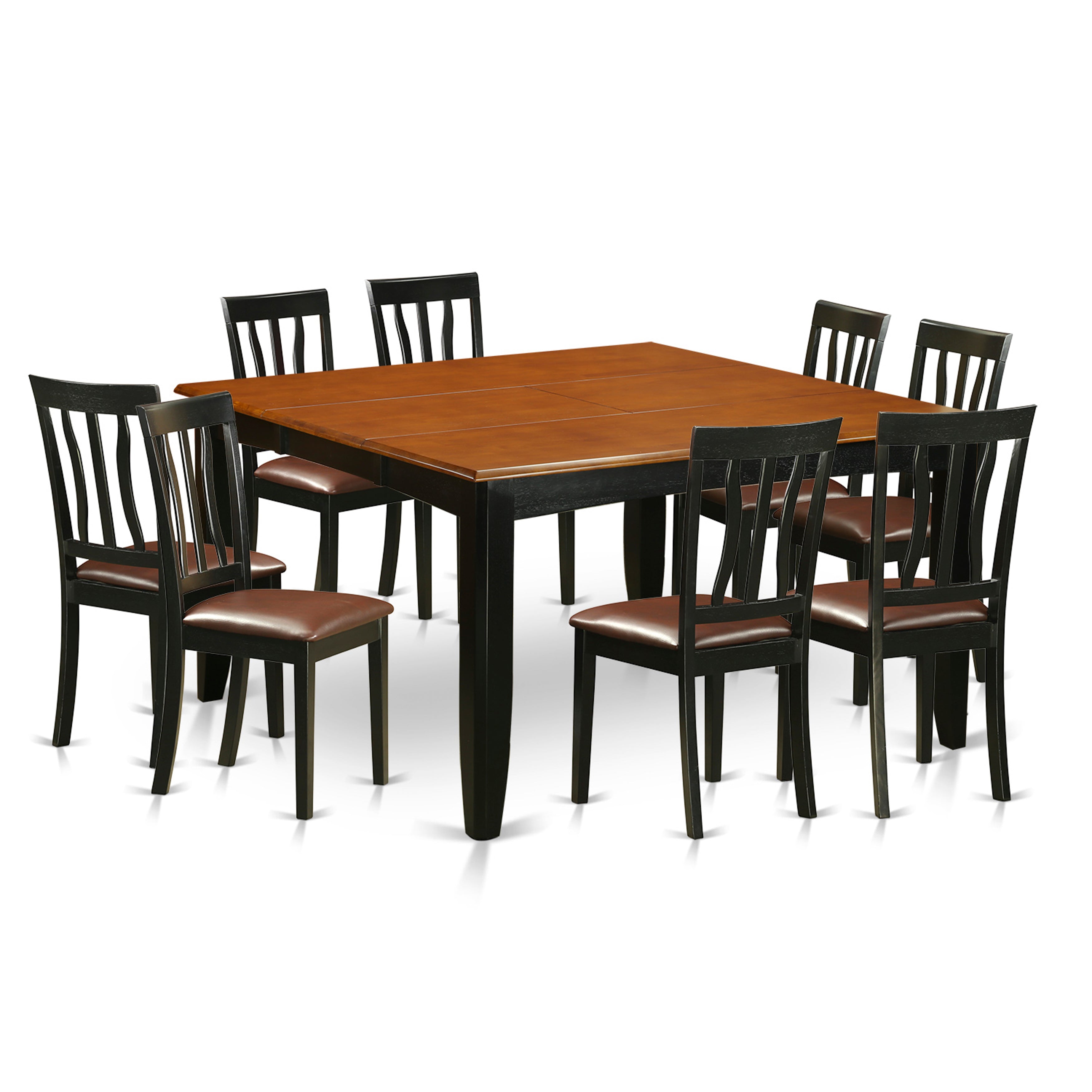 PFAN9-BCH-LC 9 Pc Dining room set-Dining Table and 8 Wood Dining Chairs