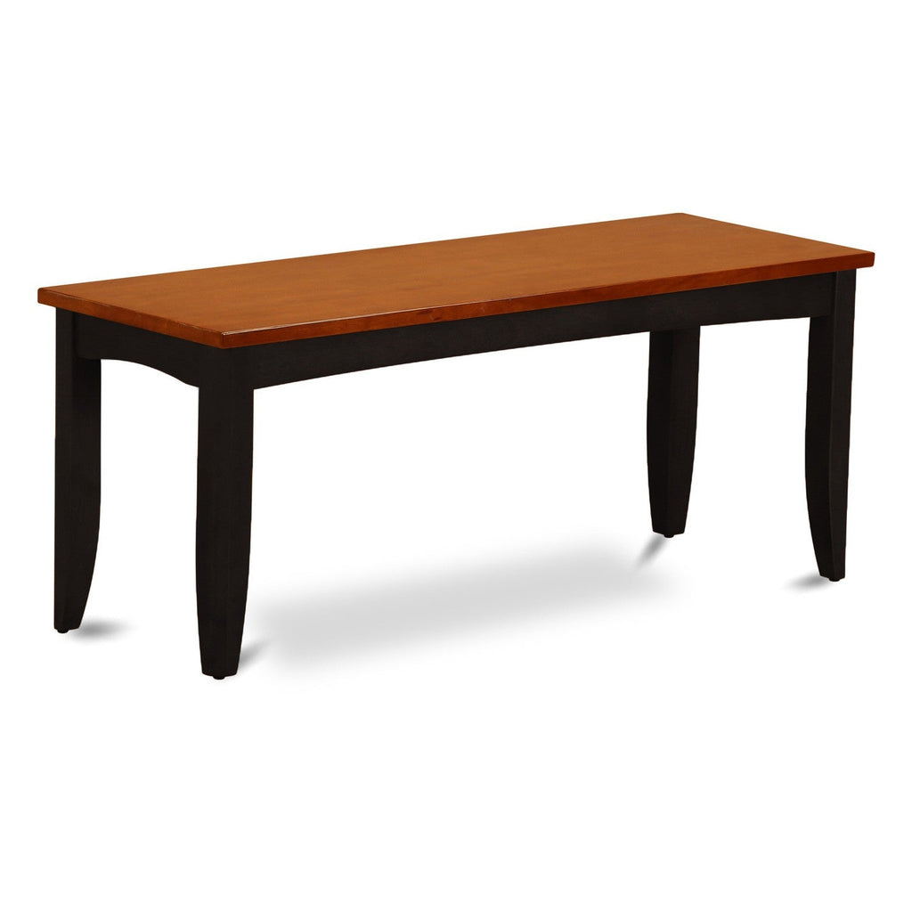 Juego de mesa de comedor de 6 piezas PARF6-BLK-C de East West Furniture. Contiene una mesa de comedor cuadrada con hojas de mariposa y 4 sillas tapizadas en tela de lino con un banco.