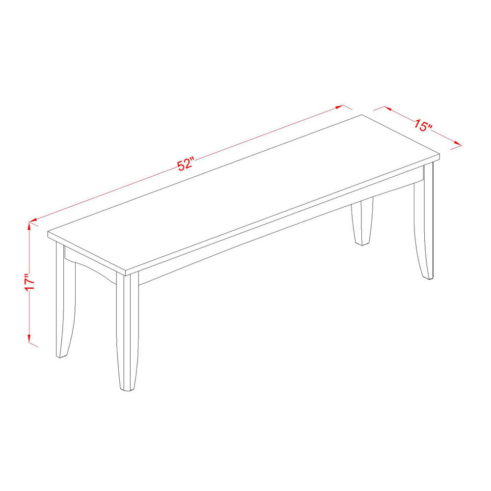 PFB-CAP-W Parfait Dining Bench with Wood Seat in Cappuccino Finish.