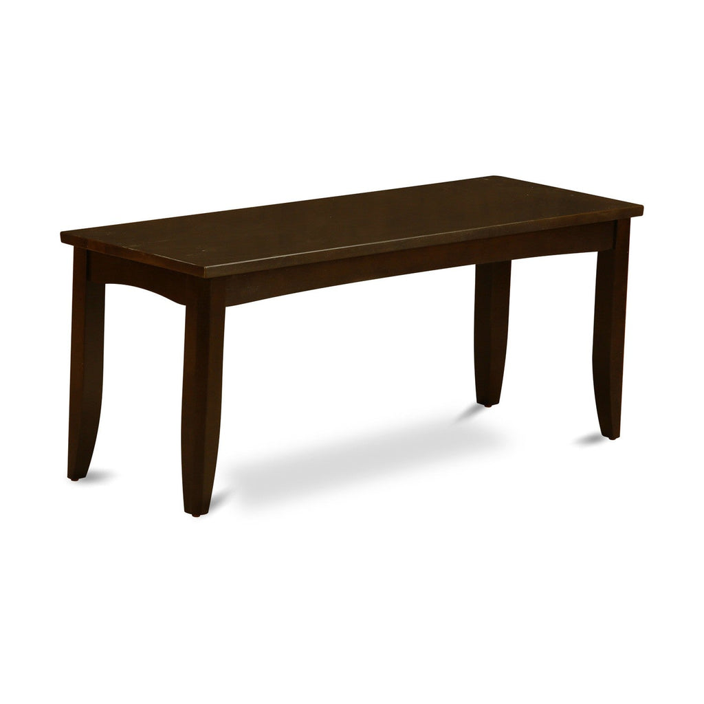 East West Furniture PFB-CAP-W Parfait Dining Table Bench with Wooden Seat, 52x15x17 Inch, Cappuccino