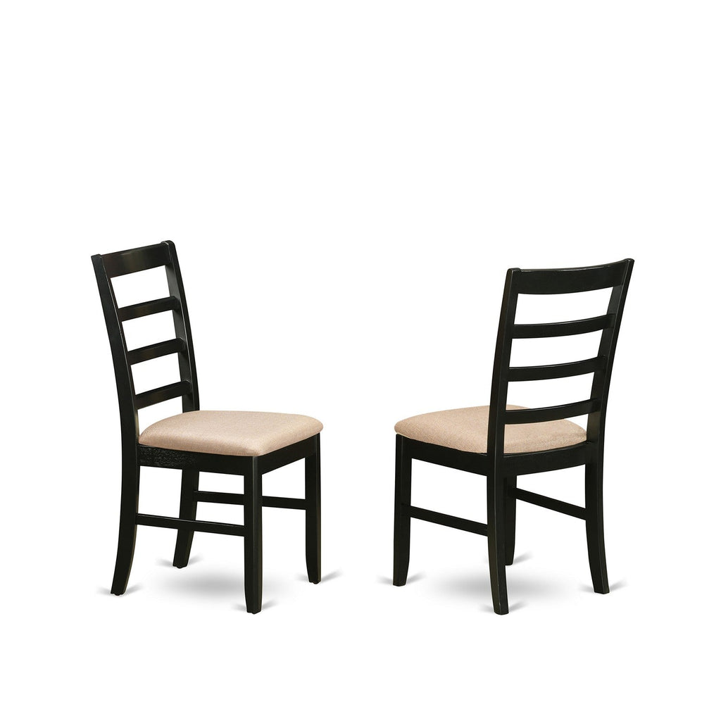 East West Furniture CAPF5-CAP-C 5 Piece Dining Room Furniture Set Includes a Rectangle Kitchen Table and 4 Linen Fabric Upholstered Dining Chairs