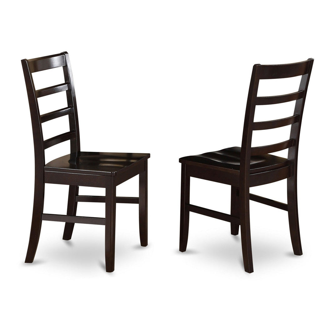 East West Furniture PARF5-CAP-W 5 Piece Kitchen Table & Chairs Set Includes a Square Dining Room Table with Butterfly Leaf and 4 Dining Chairs, 54x54 Inch, Cappuccino