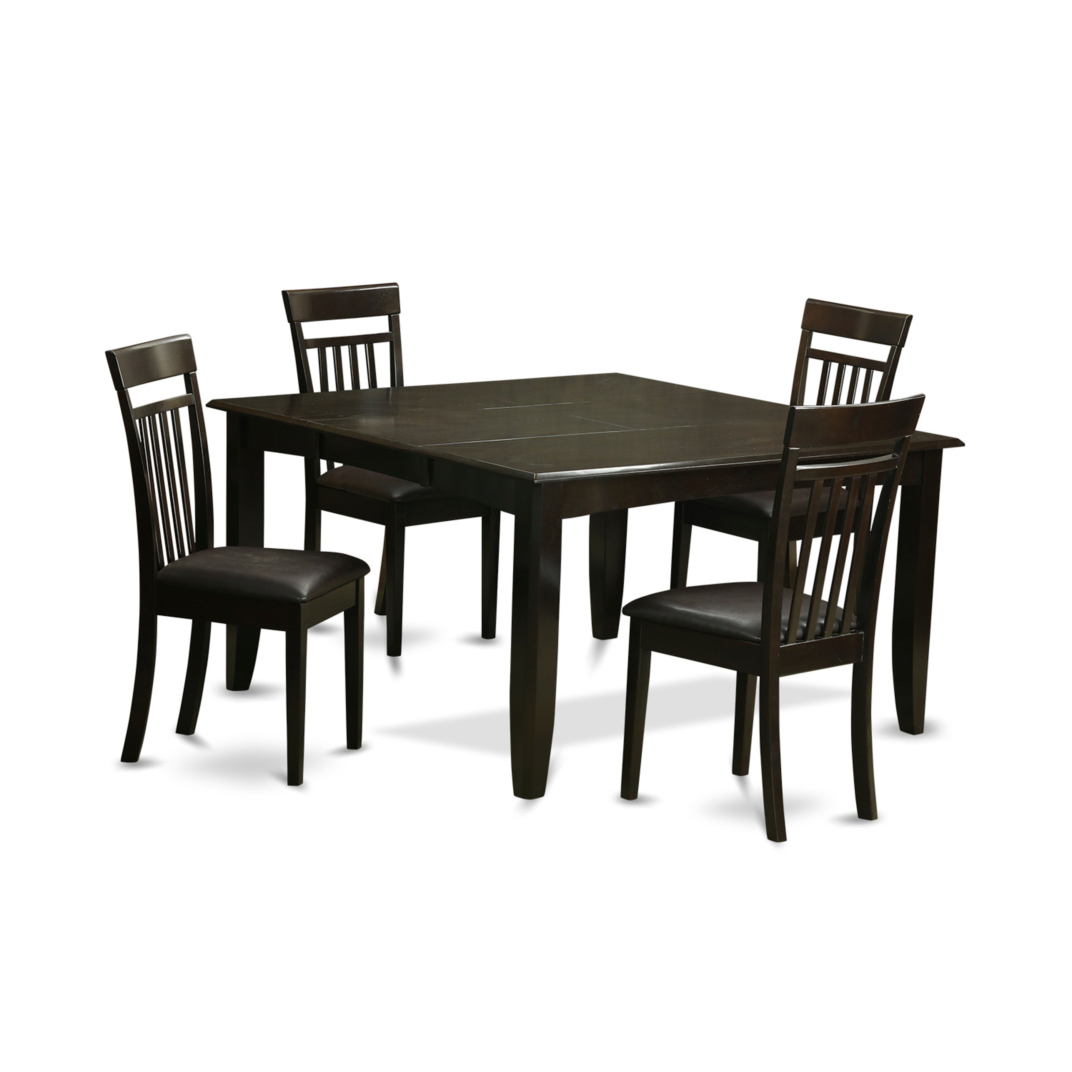 PFCA5-CAP-LC 5 PC Dining room set for 4-Dinette Table with Leaf and 4 Dinette Chairs.