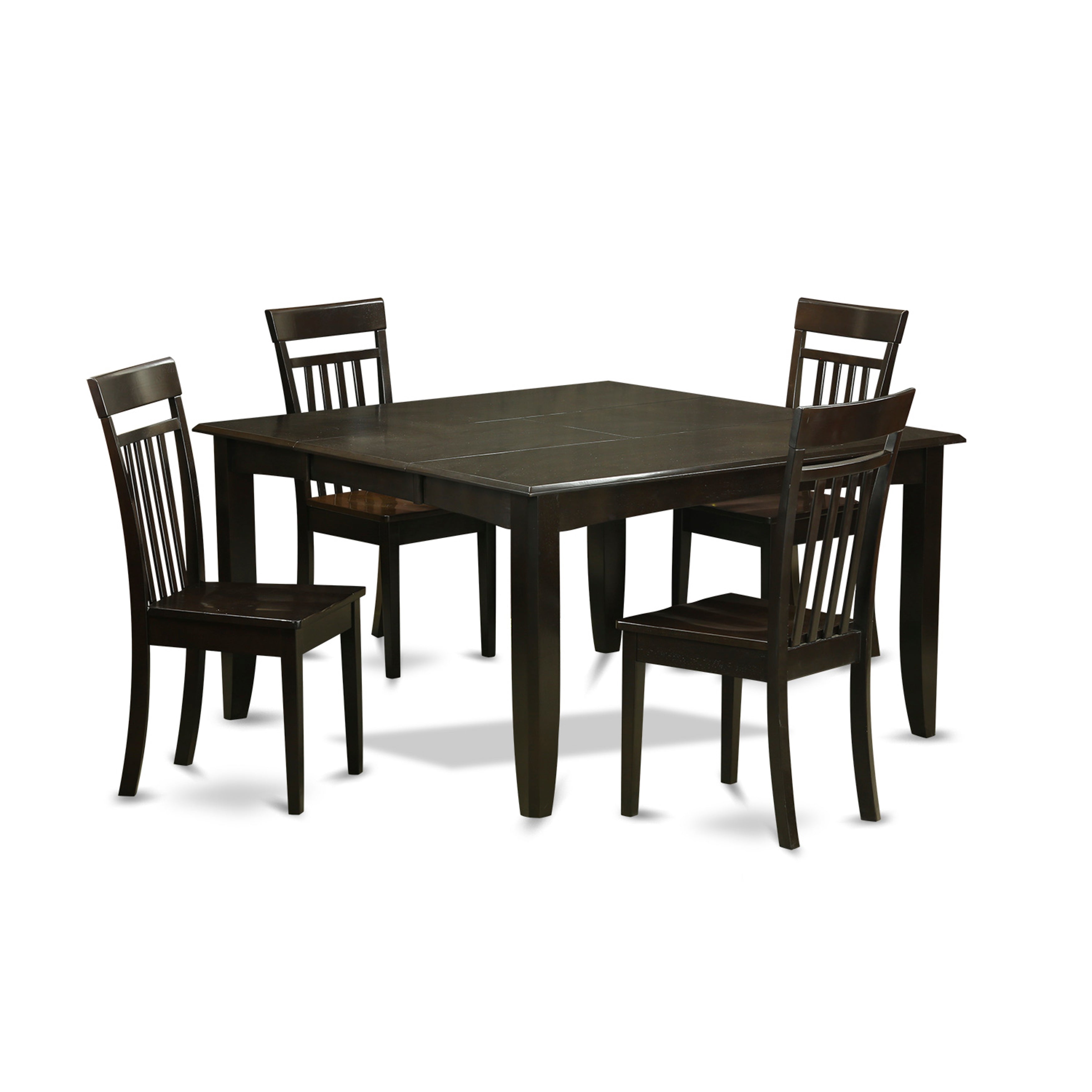 PFCA5-CAP-W 5 Pc Dining room set-Dinette Table with Leaf and 4 dinette Chairs.