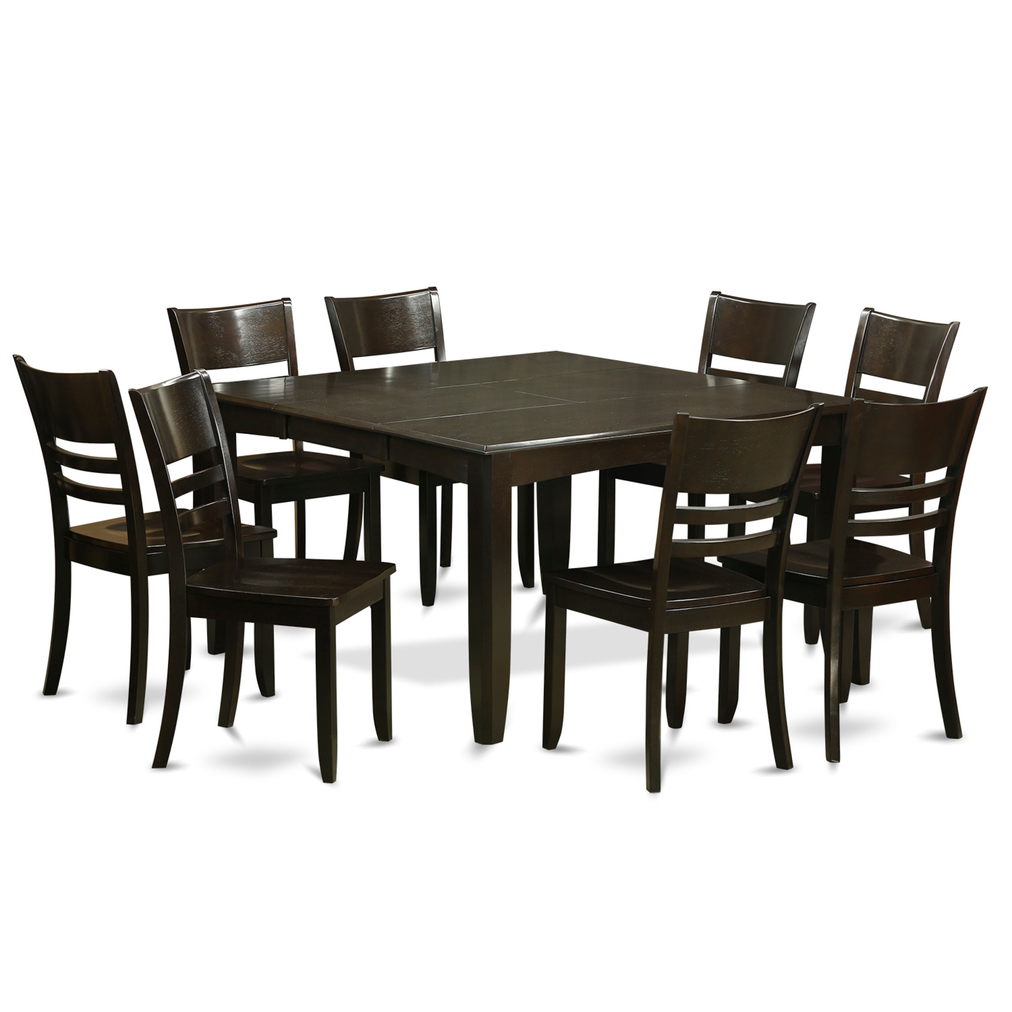 PFLY9-CAP-W 9 PC Dining room set-Kitchen Table with Leaf and 8 Kitchen Chairs.
