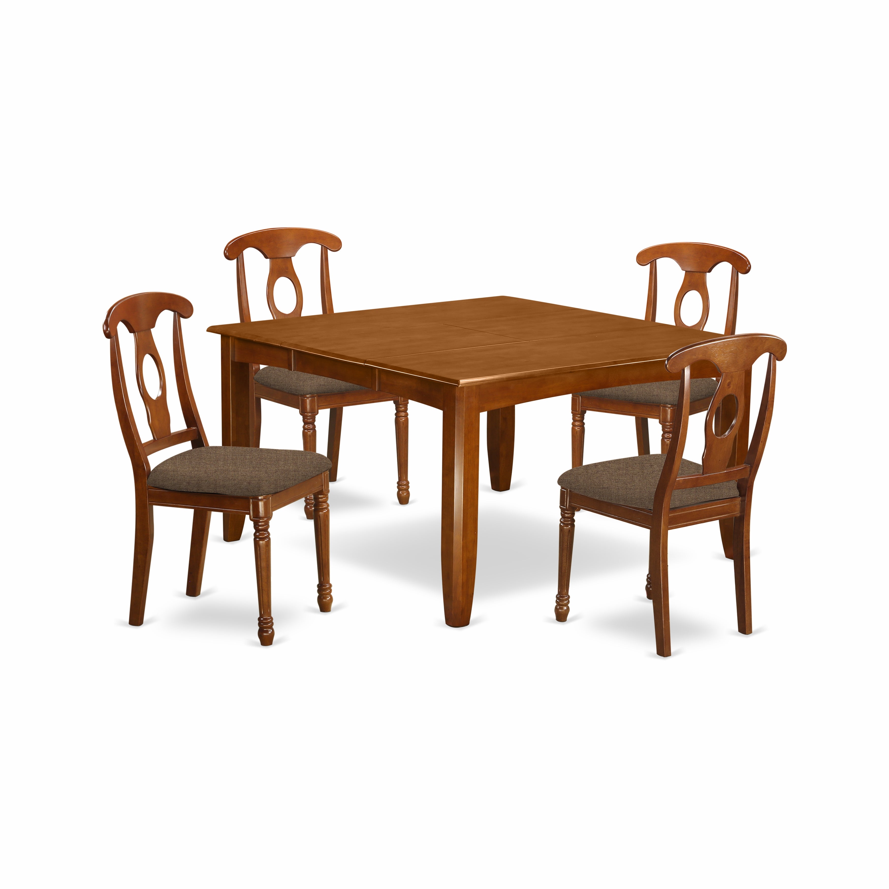 PFNA5-SBR-C 5 Pc Dining room set-Table with Leaf and 4 Dinette Chairs.