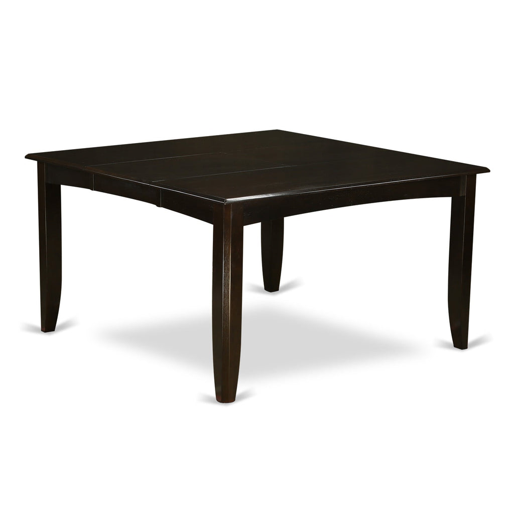 East West Furniture PFT-CAP-TL Parfait Dining Room Table - a Square kitchen Table Top with Butterfly Leaf, 54x54 Inch, Cappuccino