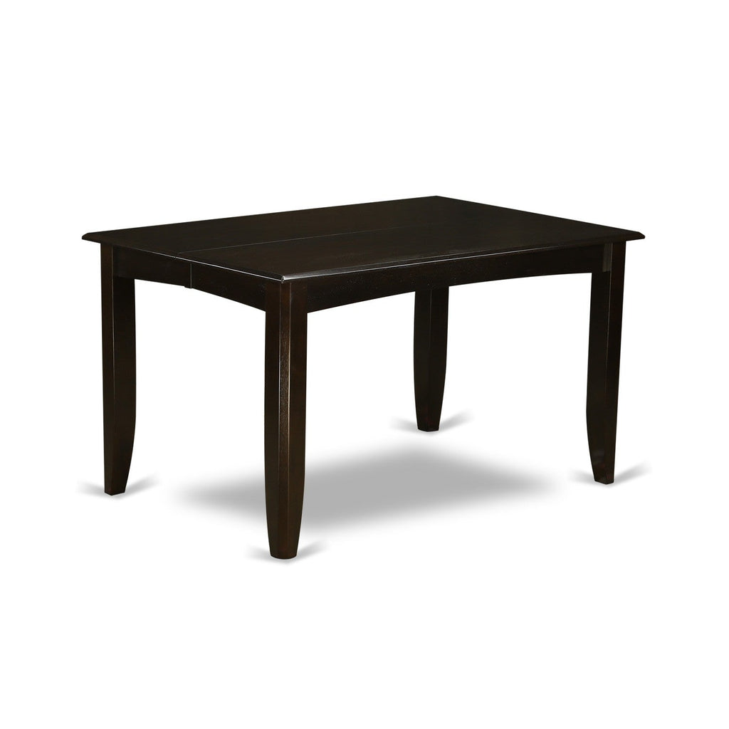 Juego de mesa y sillas de cocina de 5 piezas PARF5-CAP-W de East West Furniture. Incluye una mesa de comedor cuadrada con hojas de mariposa y 4 sillas de comedor.