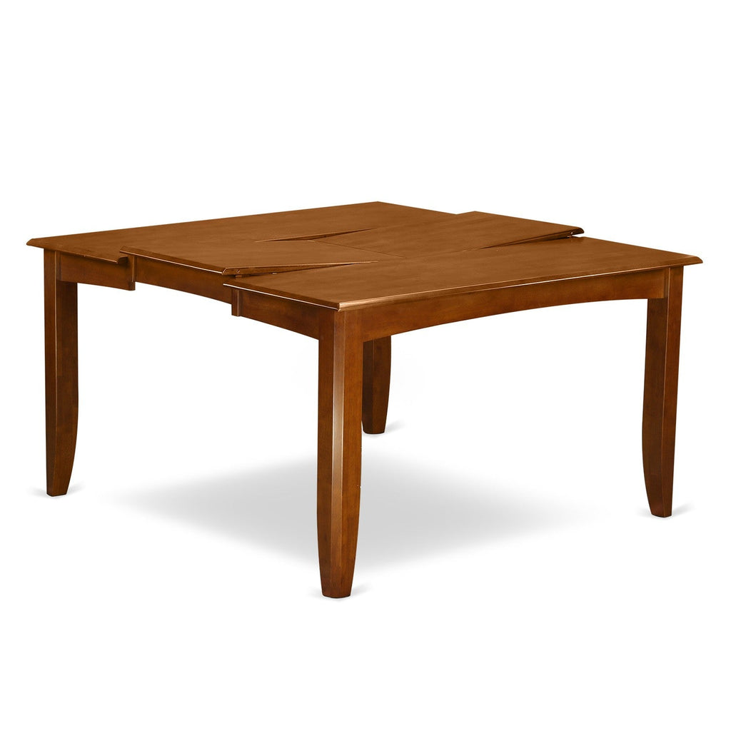 East West Furniture PFAV5-SBR-W 5 Piece Kitchen Table & Chairs Set Includes a Square Dining Room Table with Butterfly Leaf and 4 Solid Wood Seat Chairs