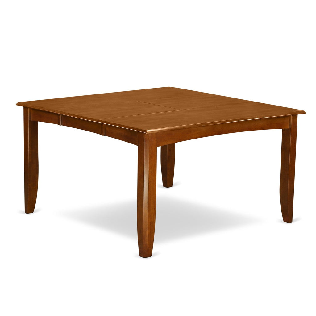 East West Furniture PFAV5-SBR-W 5 Piece Kitchen Table & Chairs Set Includes a Square Dining Room Table with Butterfly Leaf and 4 Solid Wood Seat Chairs