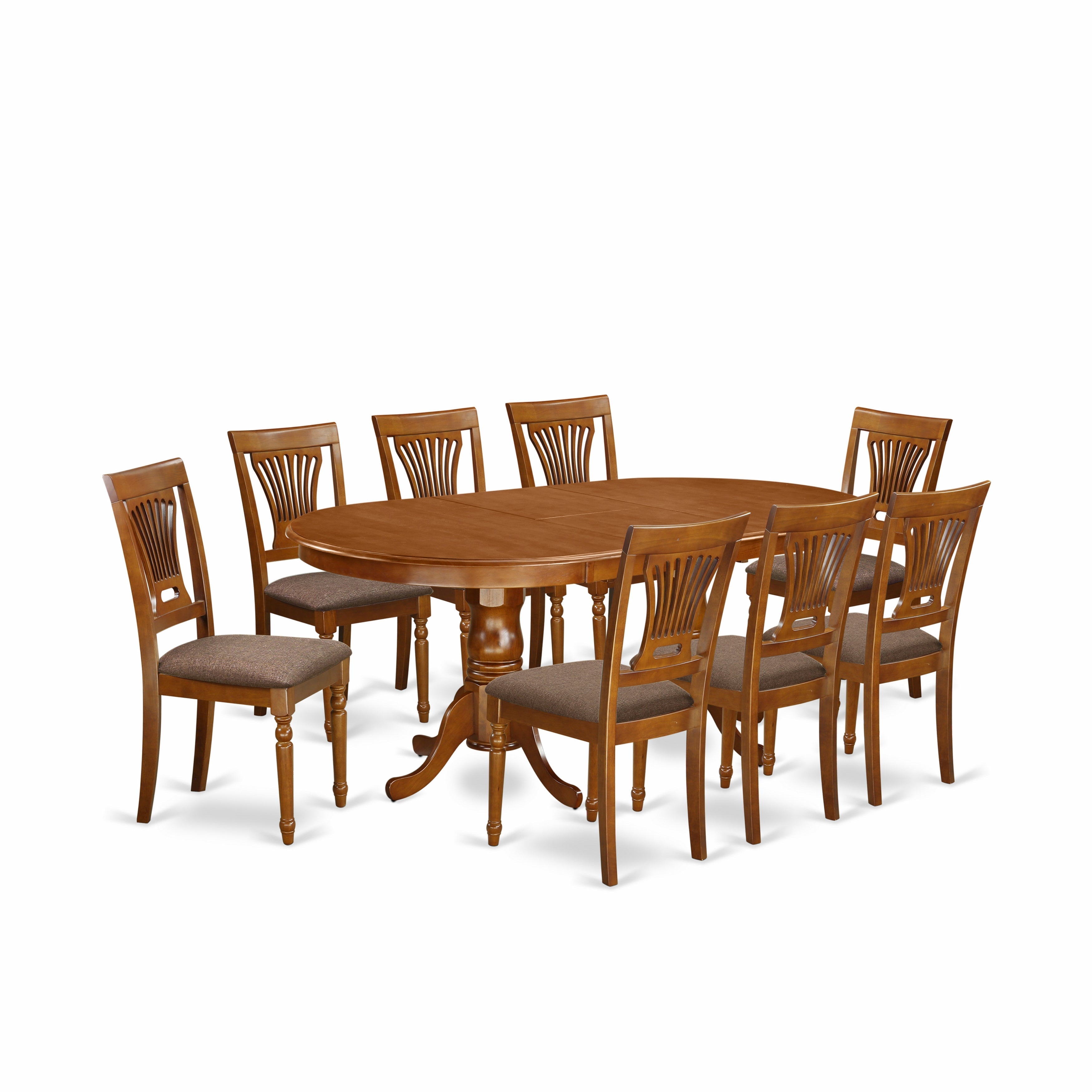 PLAI9-SBR-C 9 PC Dining room set-Dining Table and 8 Chairs for Dining room