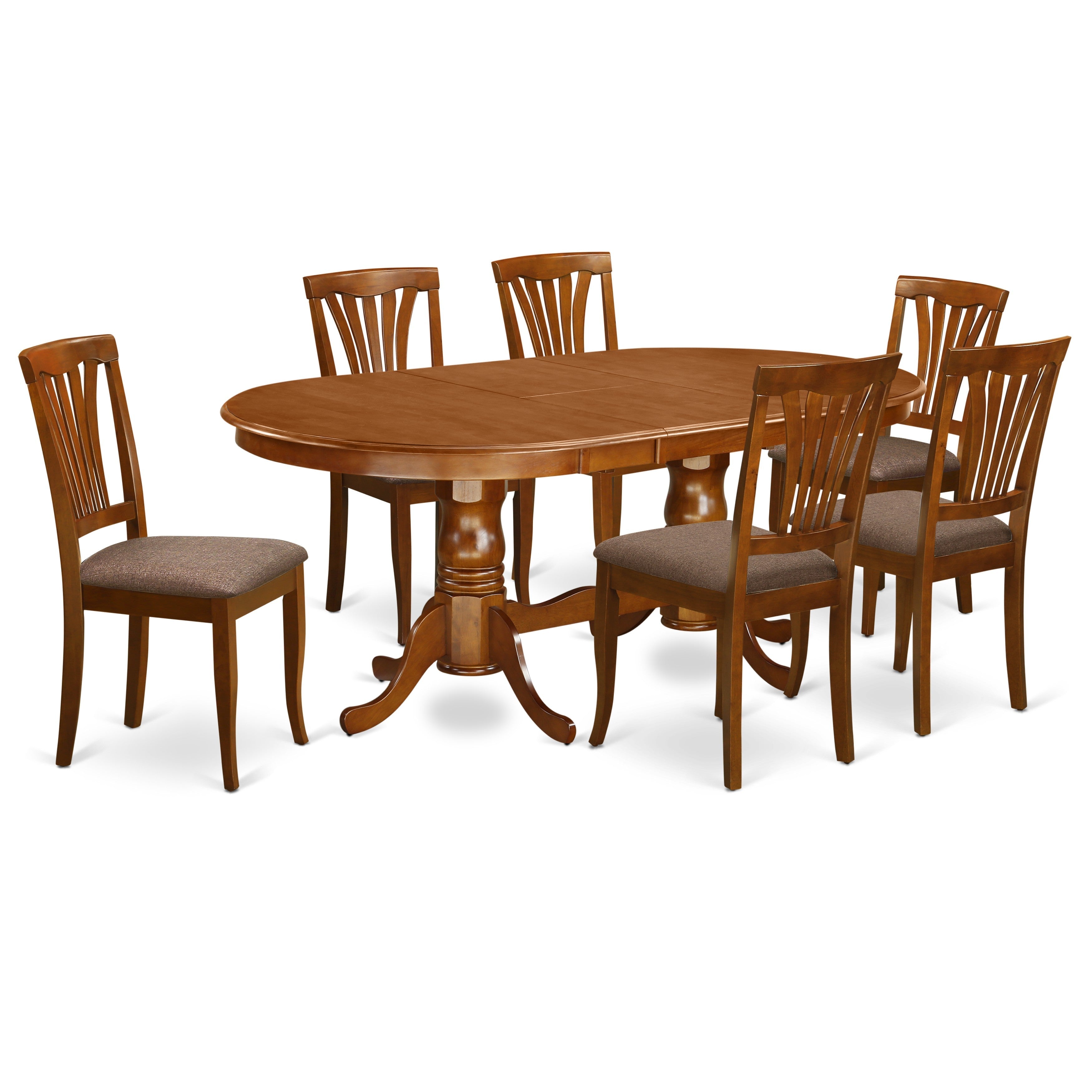PLAV7-SBR-C 7 PC Dining room set-Dining Table and 6 Dining Chairs