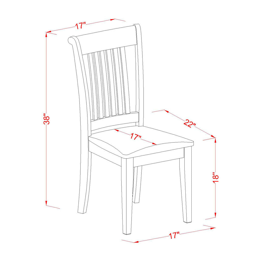 East West Furniture POC-OAK-C Portland Dining Chairs - Linen Fabric Upholstered Solid Wood Chairs