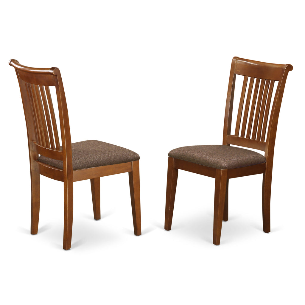 East West Furniture AVPO7-SBR-C 7 Piece Dining Set Consist of an Oval Dining Room Table with Butterfly Leaf and 6 Linen Fabric Upholstered Kitchen Chairs