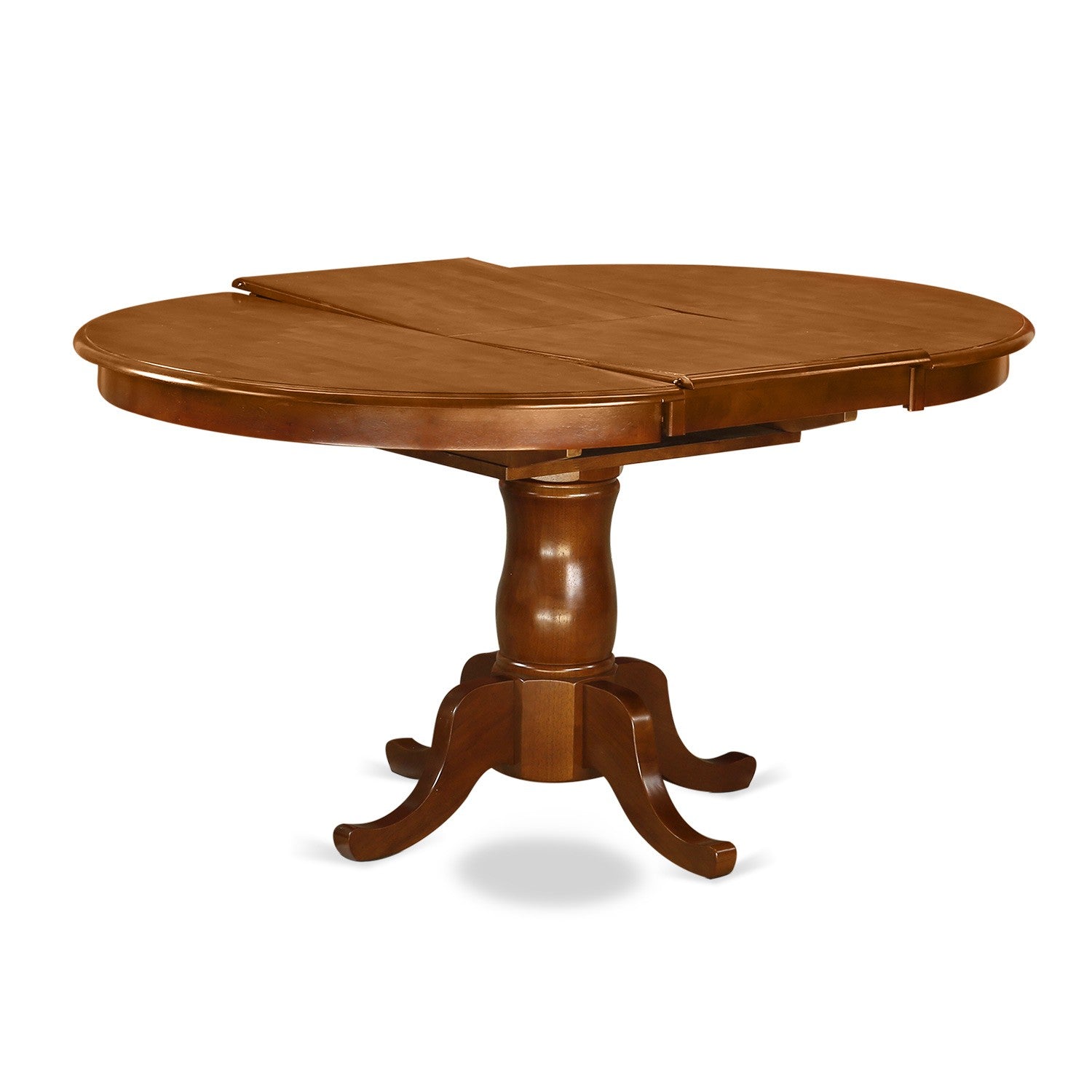 Juego de comedor de 5 piezas East West Furniture PORT5-SBR-W para 4 personas. Incluye una mesa de comedor ovalada con hojas de mariposa y 4 sillas de comedor.