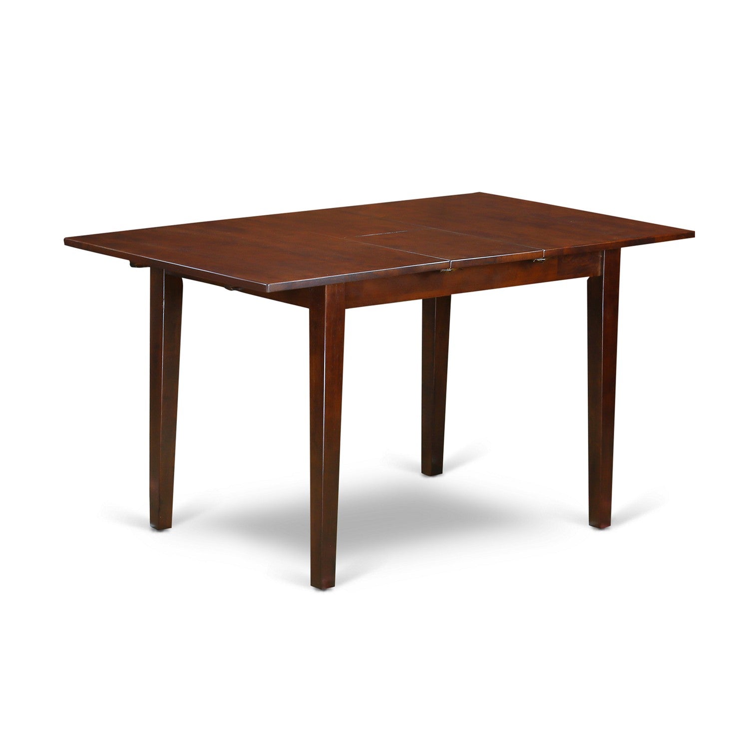 EAST WEST FURNITURE - PSVE3-MAH-47 - 3 Piece Dining Table Set - 2 Light Sable Linen Fabric Padded Parson Chairs with High Back and 1 Removable leaf Kitchen Dining Table - Mahogany Finish
