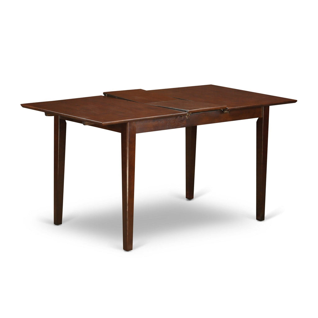 Mesa de cocina moderna Picasso PST-MAH-T de East West Furniture: mesa de comedor rectangular con cubierta de hoja de mariposa