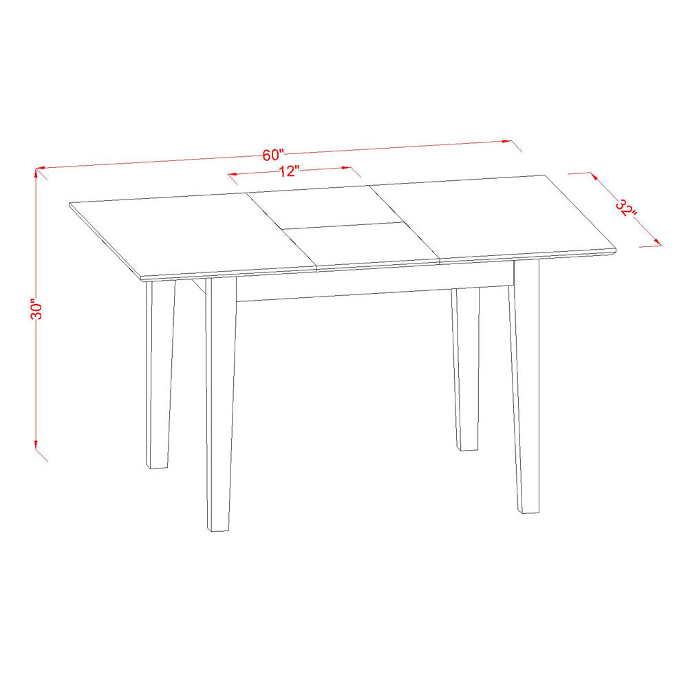 East West Furniture PST-MAH-T Picasso Modern Kitchen Table - a Rectangle Dining Table Top with Butterfly Leaf, 32x60 Inch, Mahogany