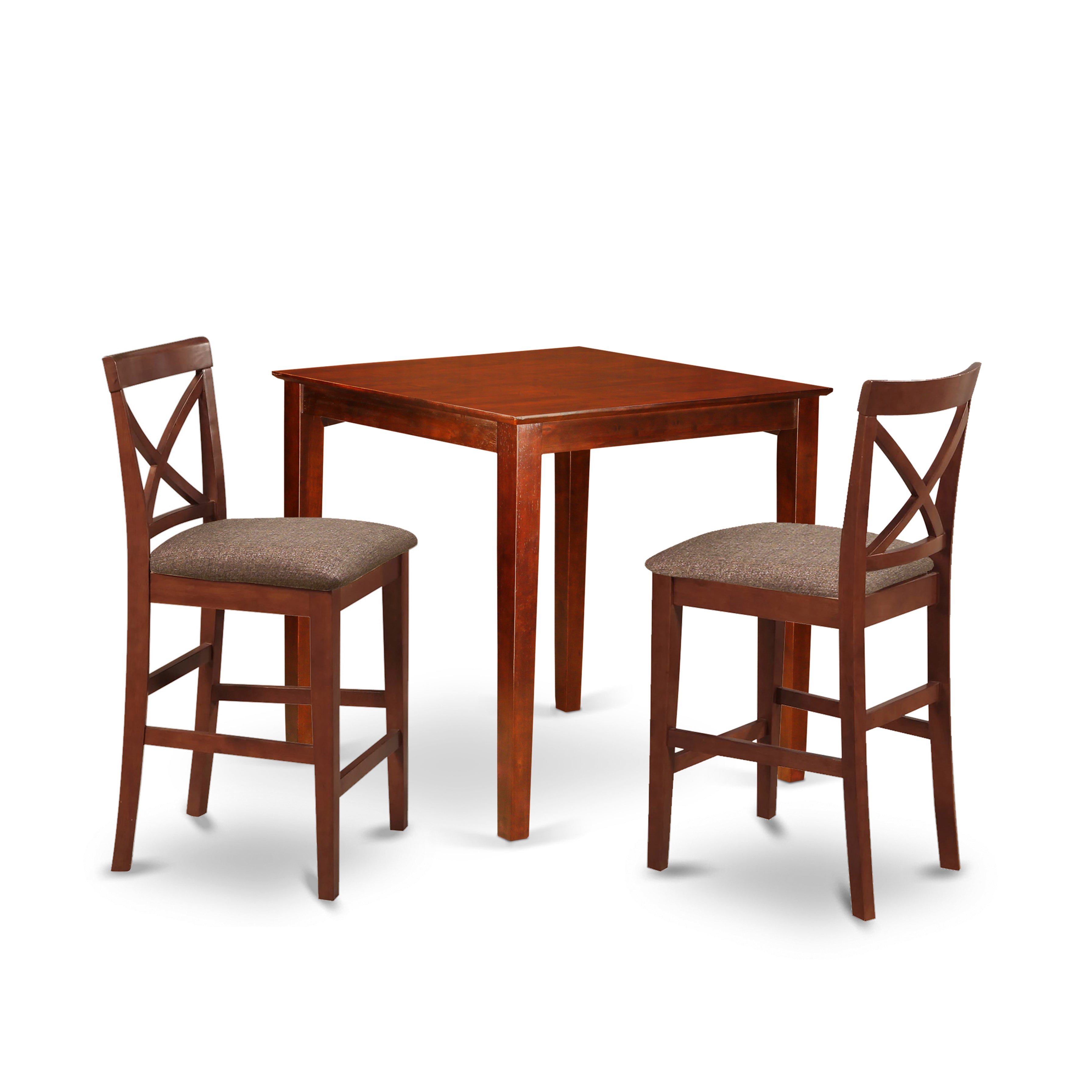 PUBS3-BRN-C 3 Pc counter height Dining set-pub Table and 2 Stools