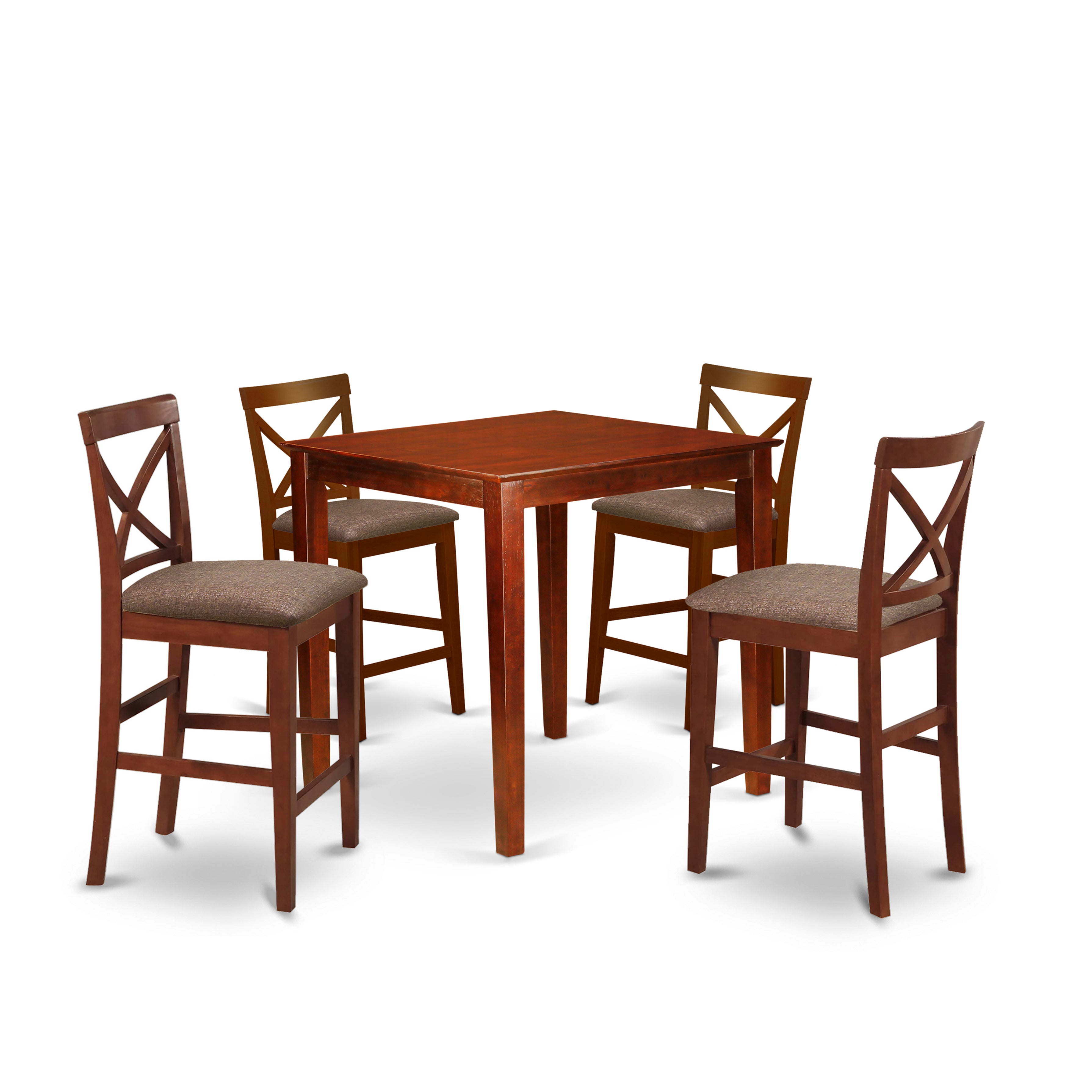 PUBS5-BRN-C 5 Pc counter height Dining set-gathering Table and 4 counter height Chairs