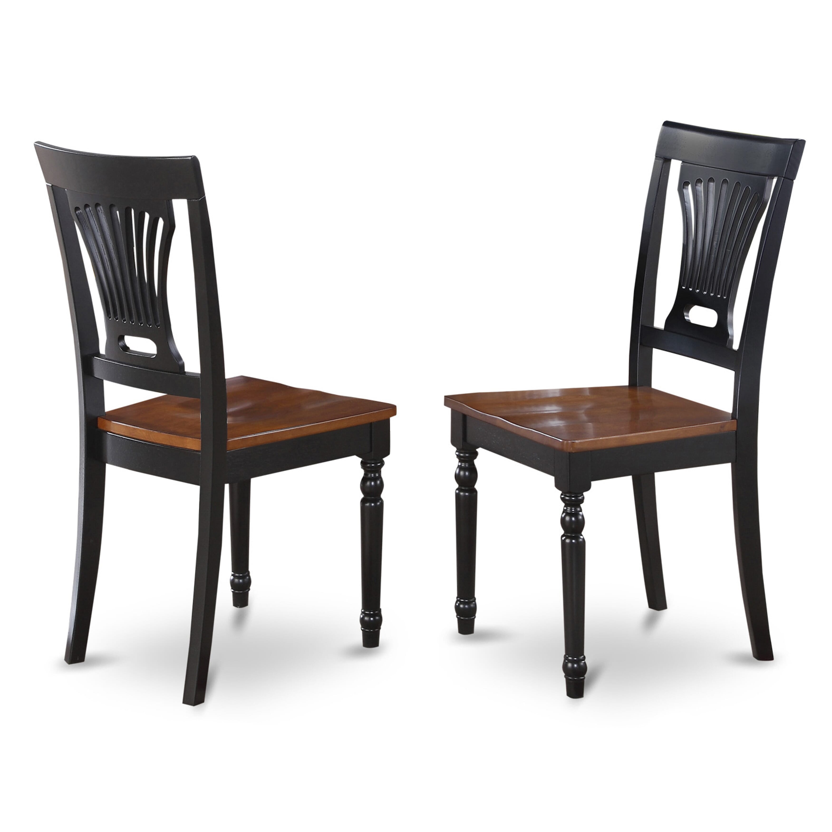 East West Furniture AMPV5-BCH-W 5-Piece Dinette Set Consist of Wood Dining Table and 4 Dining Room Chairs with Slatted Back - Black Finish