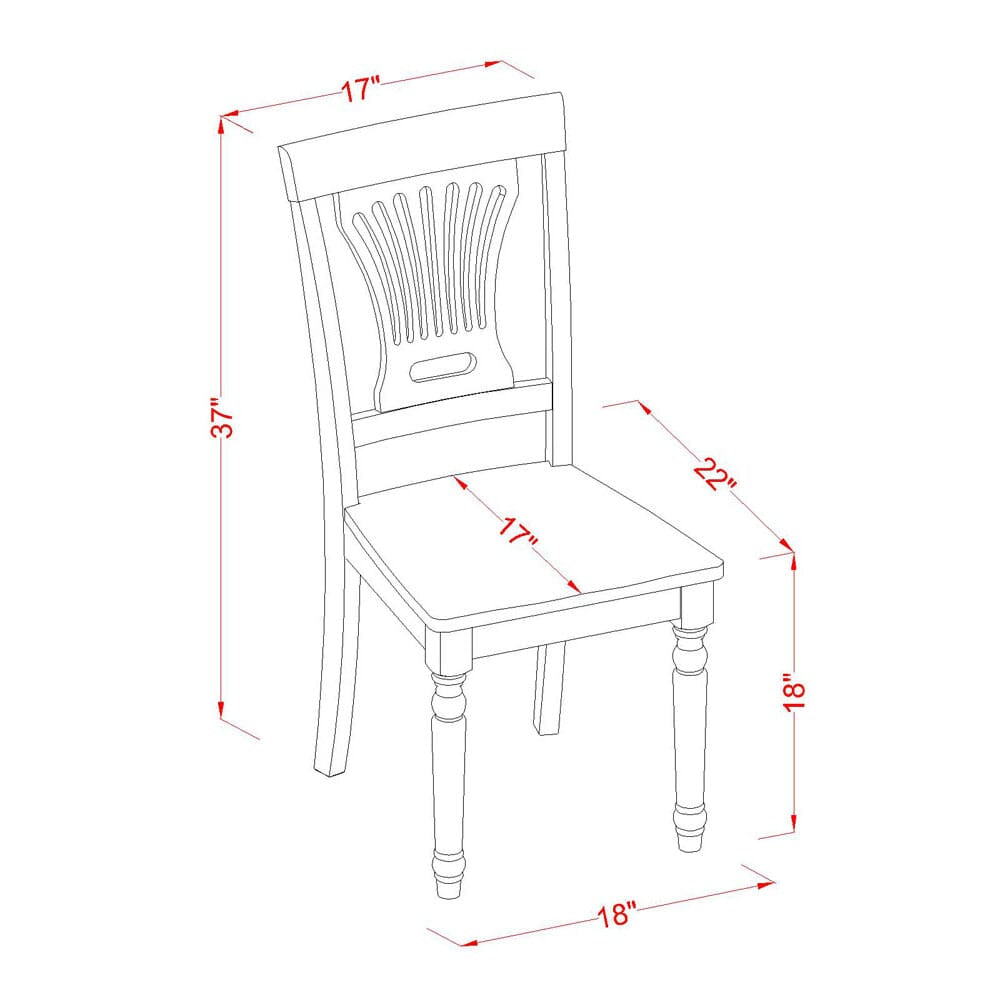 Juego de mesa de comedor moderna de 7 piezas East West Furniture AVPL7-SBR-W. Incluye una mesa ovalada de madera con hojas de mariposa y 6 sillas de comedor.