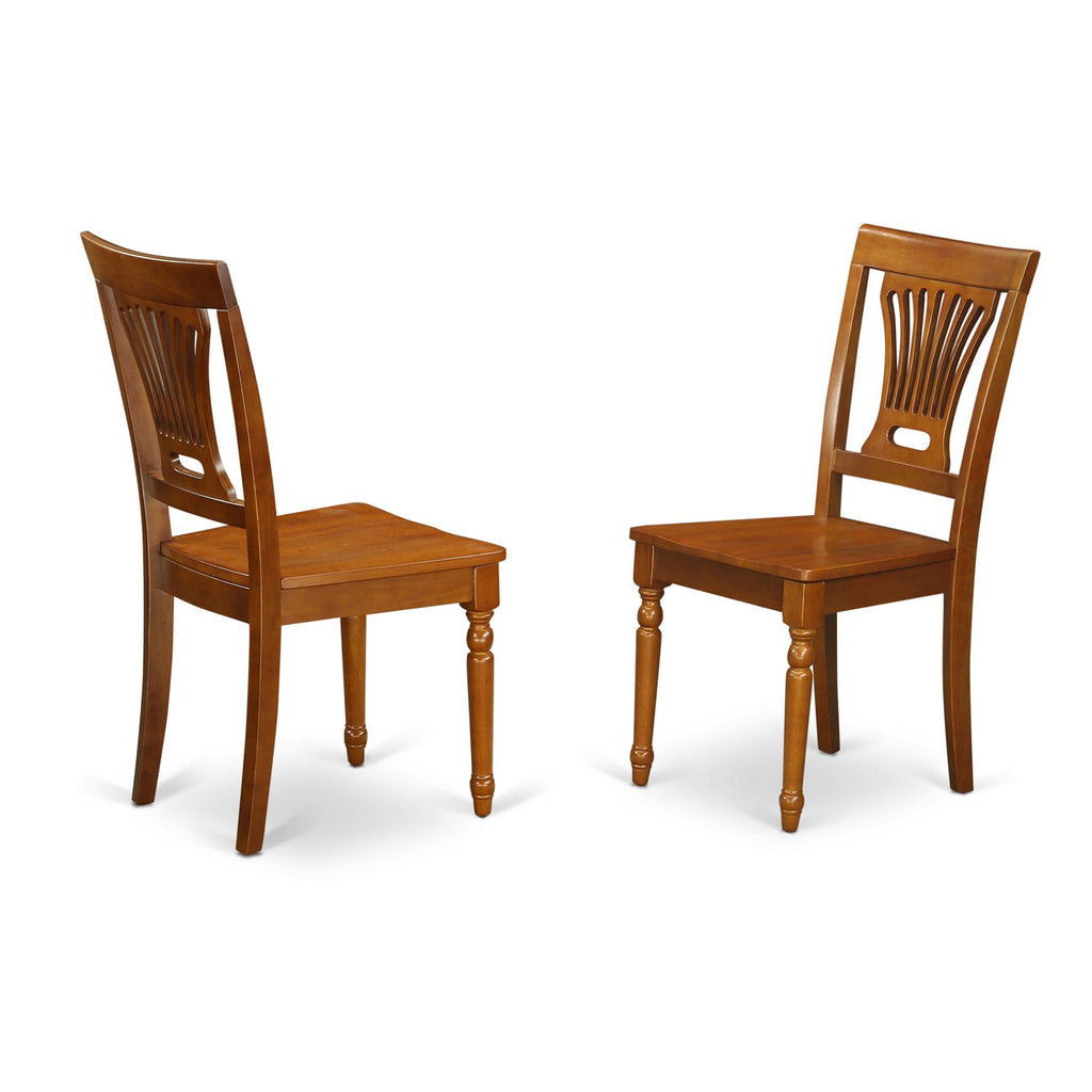 East West Furniture DLPL5-SBR-W 5 Piece Dining Room Table Set Includes a Round Kitchen Table with Dropleaf and 4 Dining Chairs