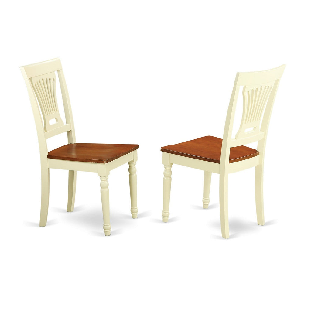East West Furniture AVPL5-WHI-W 5 Piece Dining Room Furniture Set Includes an Oval Wooden Table with Butterfly Leaf and 4 Kitchen Dining Chairs