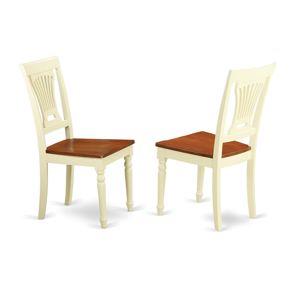 East West Furniture DLPL5-BMK-W 5 Piece Modern Dining Table Set Includes a Round Wooden Table with Dropleaf and 4 Dining Chairs