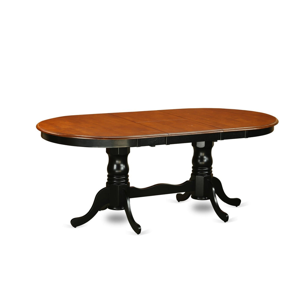 East West Furniture PLNO7-BCH-W 7 Piece Dining Table Set Consist of an Oval Dining Room Table with Butterfly Leaf and 6 Wooden Seat Chairs, 42x78 Inch, Black & Cherry