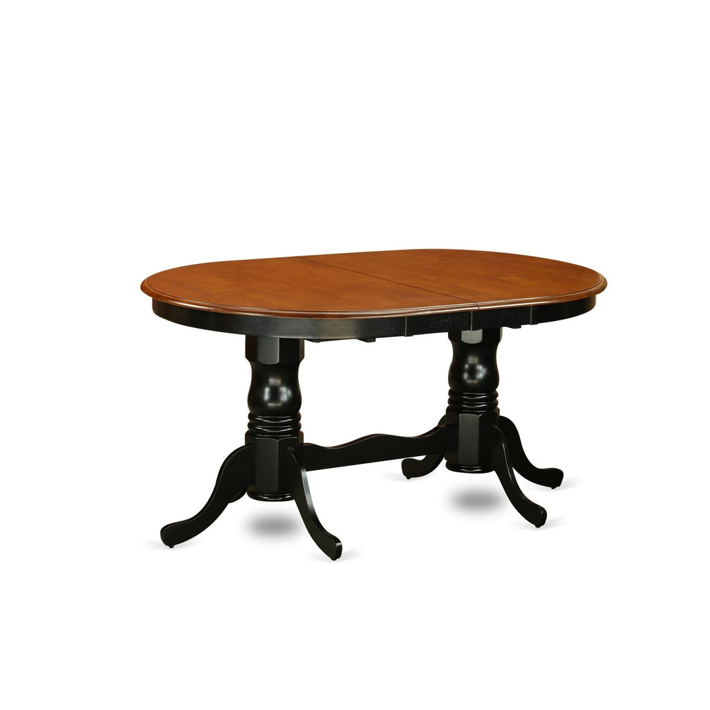 East West Furniture PLNI9-BCH-W 9 Piece Dining Table Set Includes an Oval Dining Room Table with Butterfly Leaf and 8 Wood Seat Chairs, 42x78 Inch, Black & Cherry