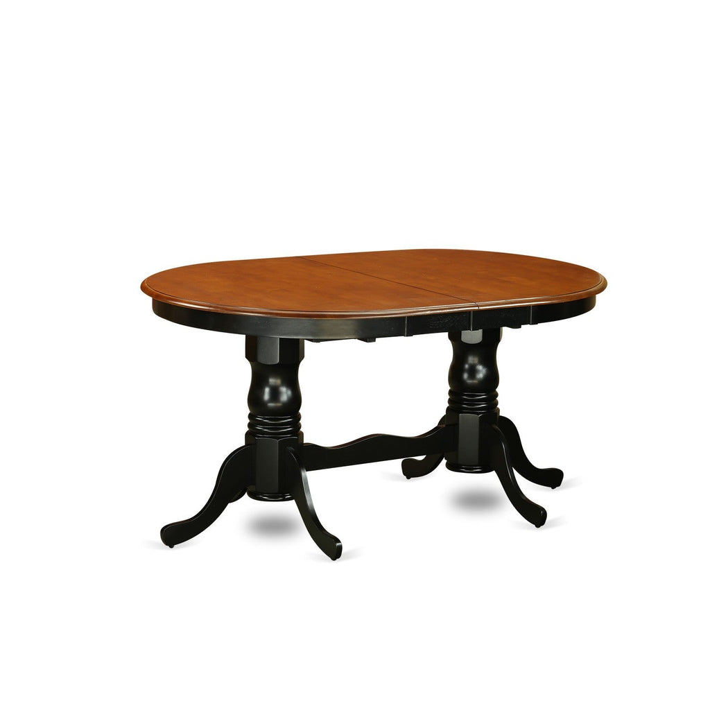 East West Furniture PLAN5-BCH-W 5 Piece Dinette Set for 4 Includes an Oval Dining Table with Butterfly Leaf and 4 Dining Room Chairs