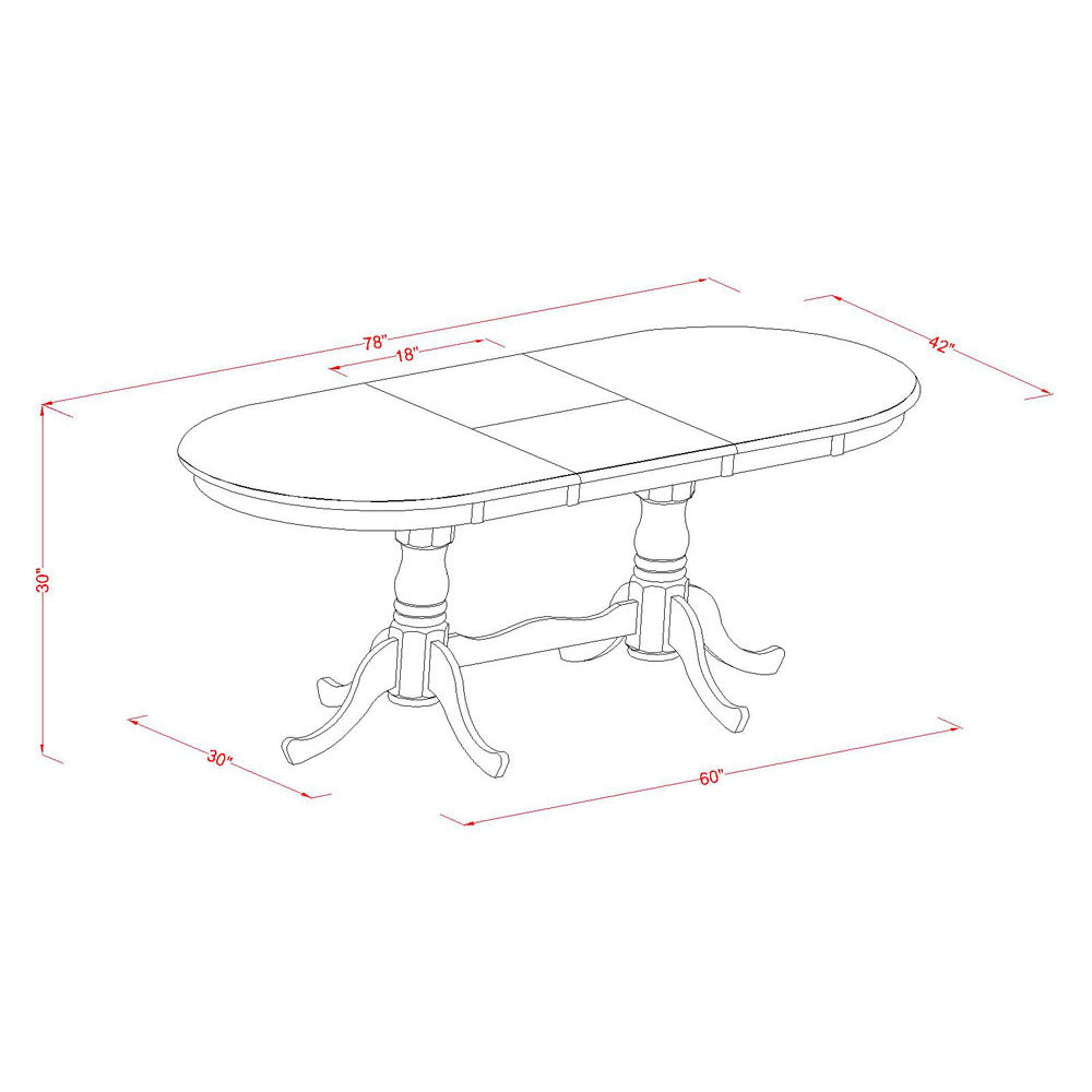 East West Furniture PLAN5-BCH-W 5 Piece Dinette Set for 4 Includes an Oval Dining Table with Butterfly Leaf and 4 Dining Room Chairs