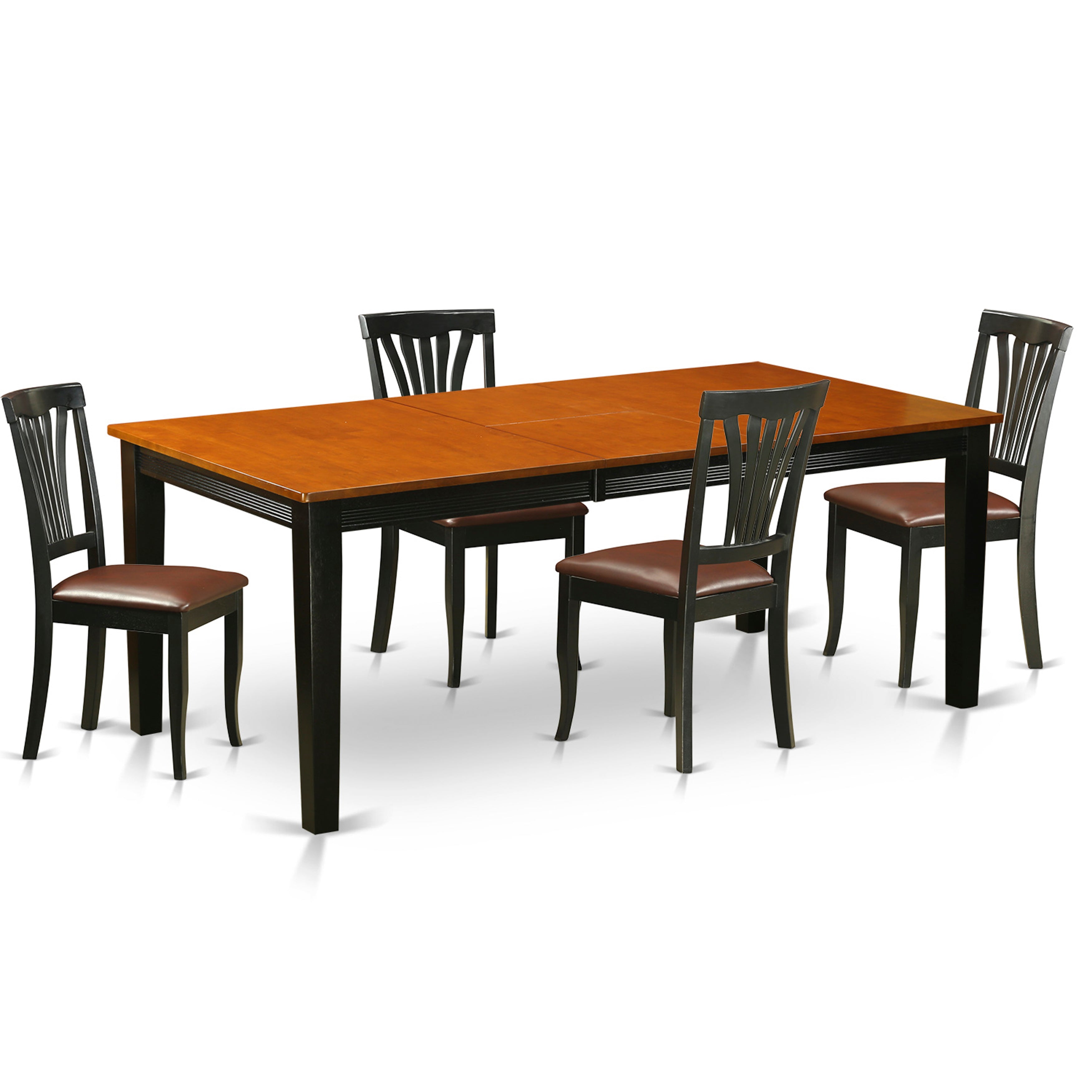 QUAV5-BCH-LC 5 PC Dining set-Dining Table with 4 Wood Dining Chairs