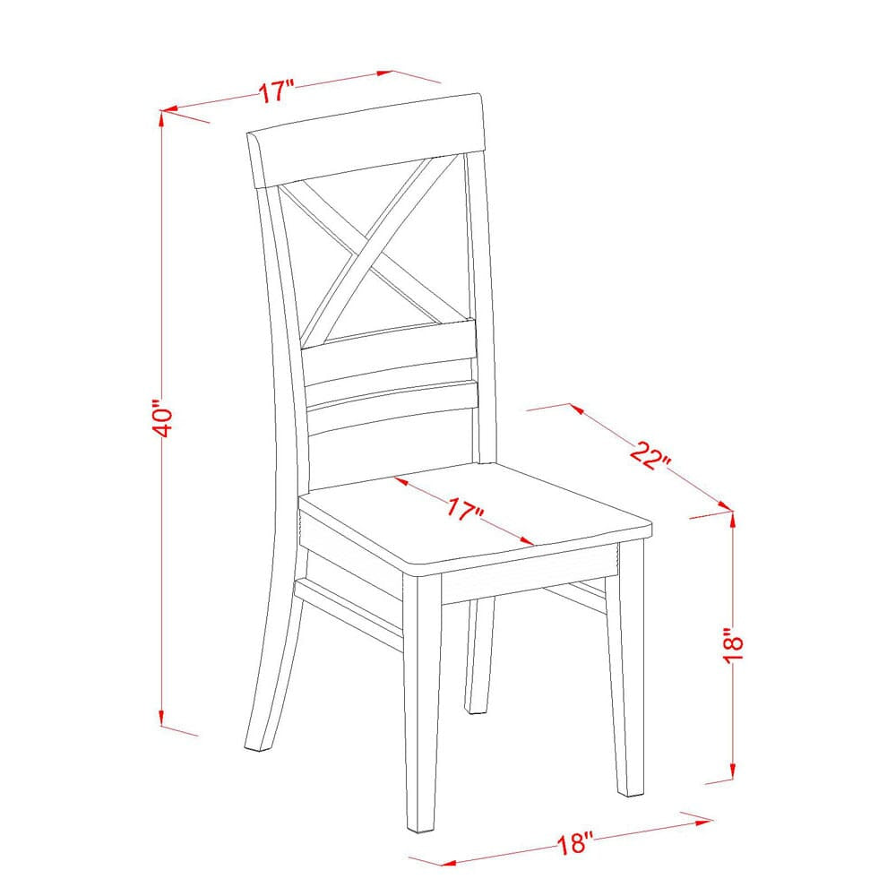 Juego de mesa de cocina de 3 piezas East West Furniture MZQU3-BCH-W para espacios pequeños. Contiene una mesa de comedor rectangular con alas abatibles y 2 sillas de comedor.