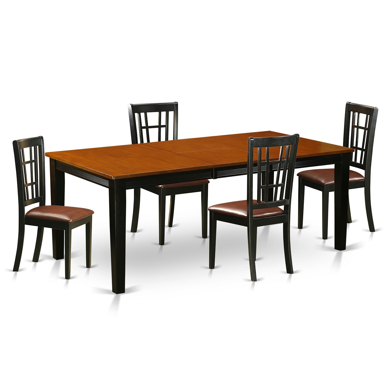 QUNI5-BCH-LC 5 PC Dining set-Dining Table with 4 Wood Dining Chairs