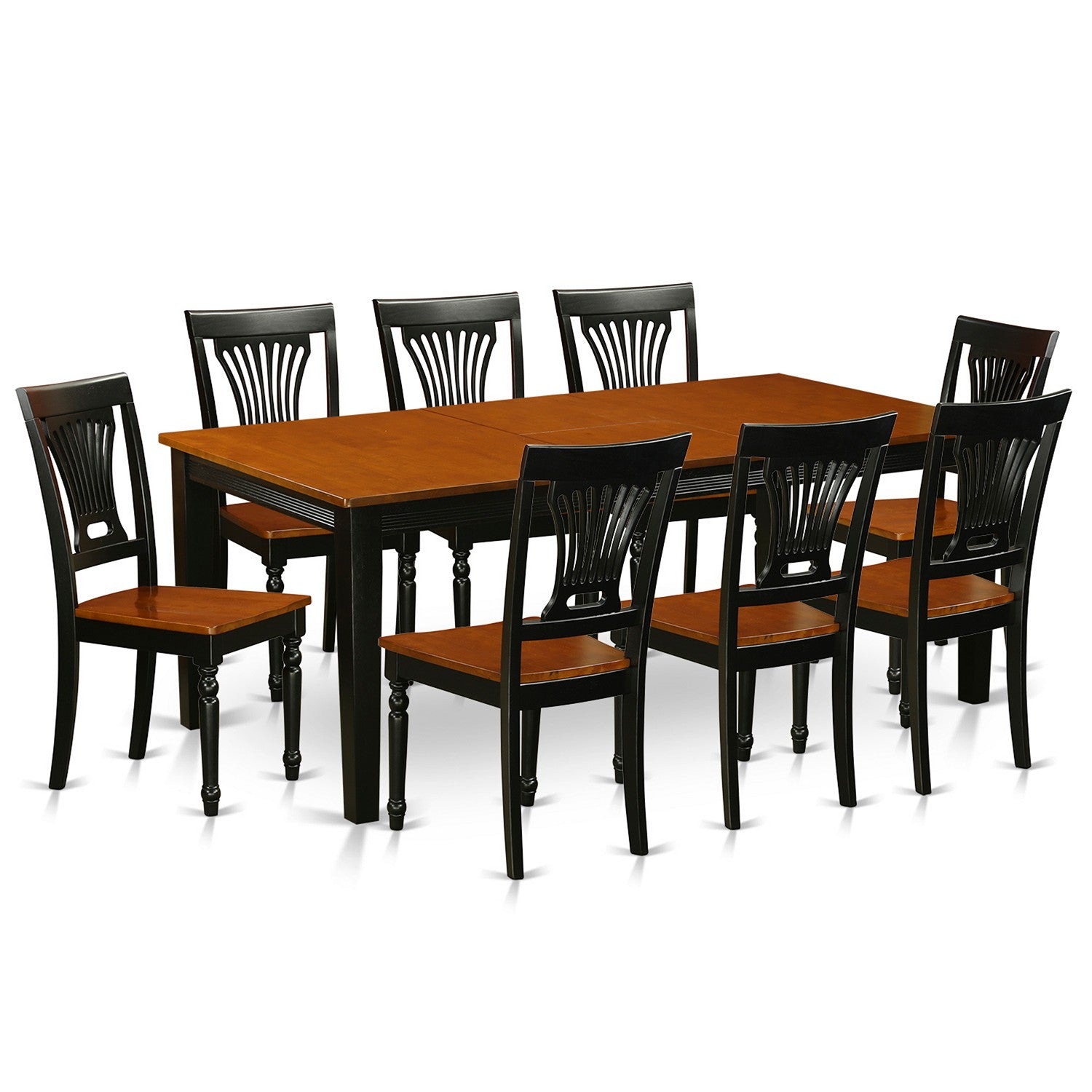 QUPL9-BCH-W 9 Pc Dining room set-Dining Table and 8 Wood Dining Chairs