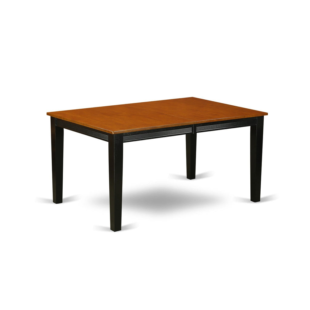 East West Furniture QUPF5-BCH-W 5 Piece Dining Table Set for 4 Includes a Rectangle Kitchen Table with Butterfly Leaf and 4 Kitchen Dining Chairs