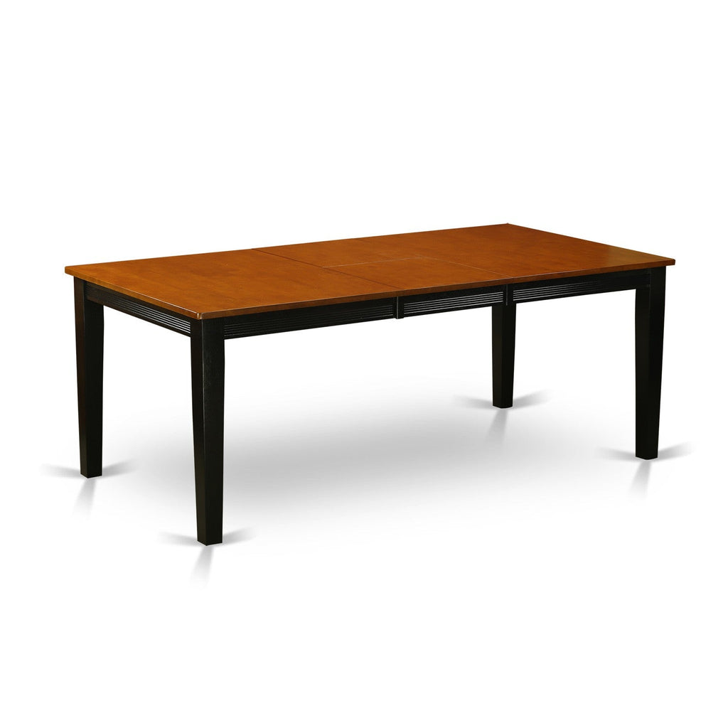 East West Furniture QUPF5-BCH-W 5 Piece Dining Table Set for 4 Includes a Rectangle Kitchen Table with Butterfly Leaf and 4 Kitchen Dining Chairs