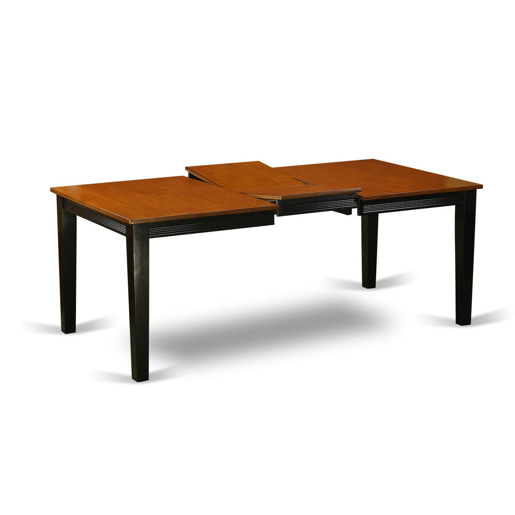 Mesa de comedor Quincy QUT-BLK-T de East West Furniture: una mesa de cocina rectangular con cubierta de hoja de mariposa