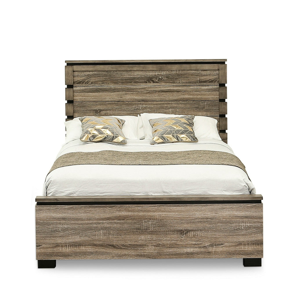 East West Furniture Savona 4 Piece Queen Size Bedroom Set in Antique Gray Finish with Queen Bed