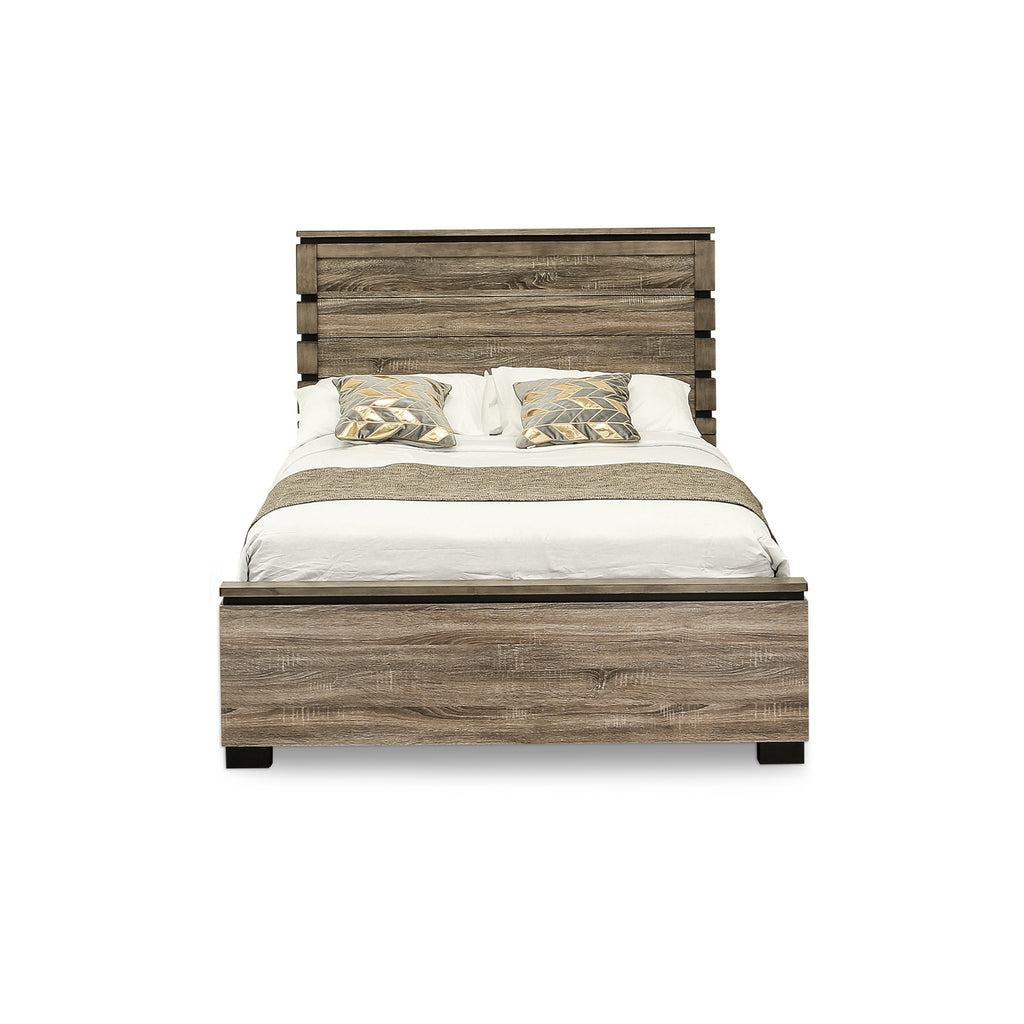 East West Furniture Savona 4 Piece Queen Size Bedroom Set in Antique Gray Finish with Queen Bed