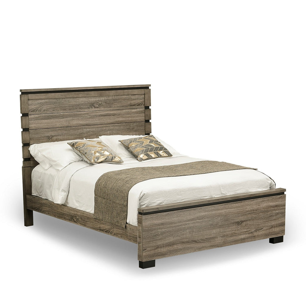 East West Furniture Savona 4 Piece Queen Size Bedroom Set in Antique Gray Finish with Queen Bed